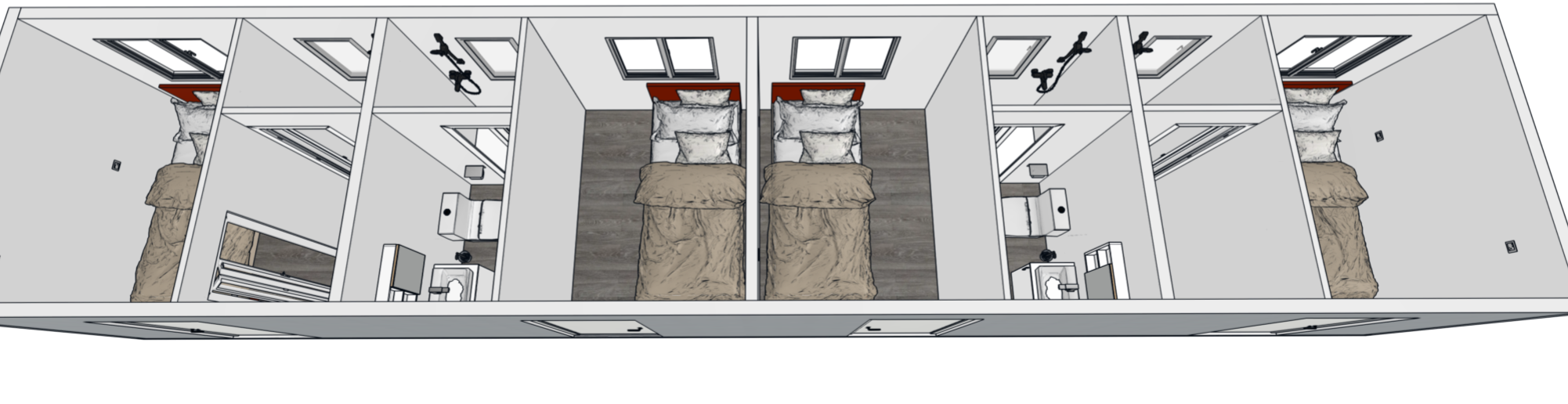 40ft Container Home – Four Bedrooms with Bathrooms
