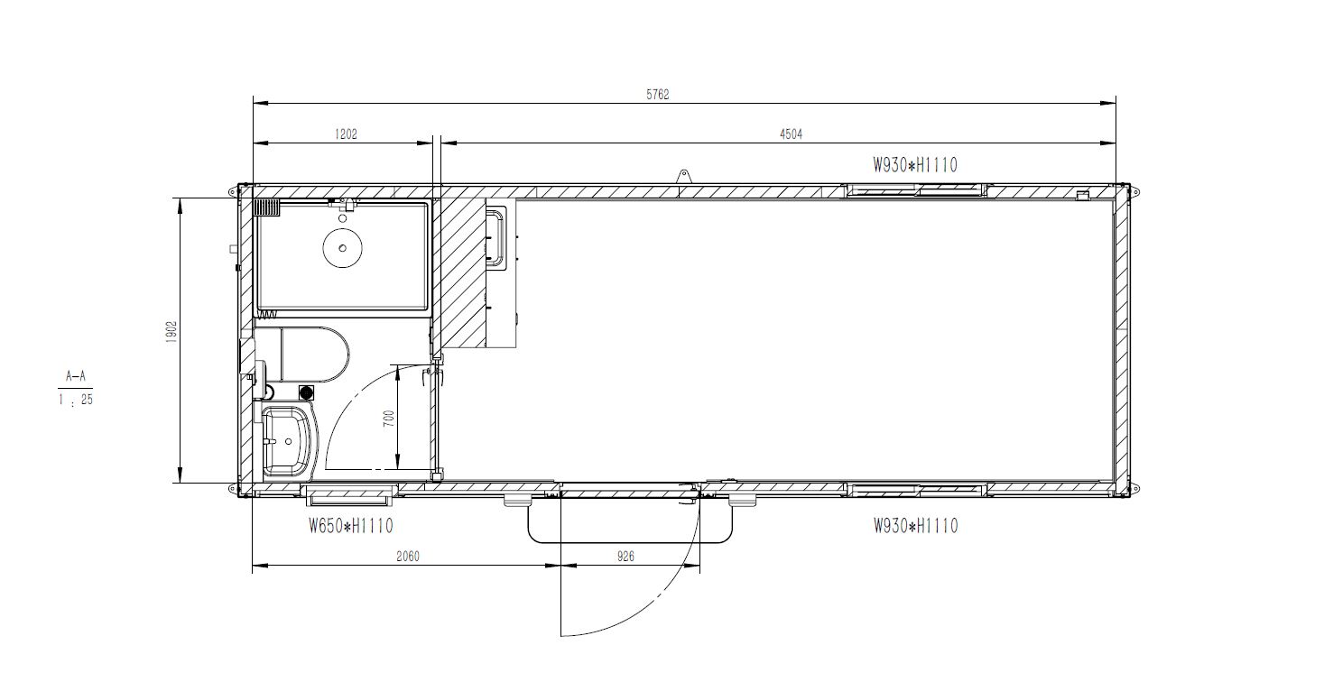 One Bedroom 20ft Building